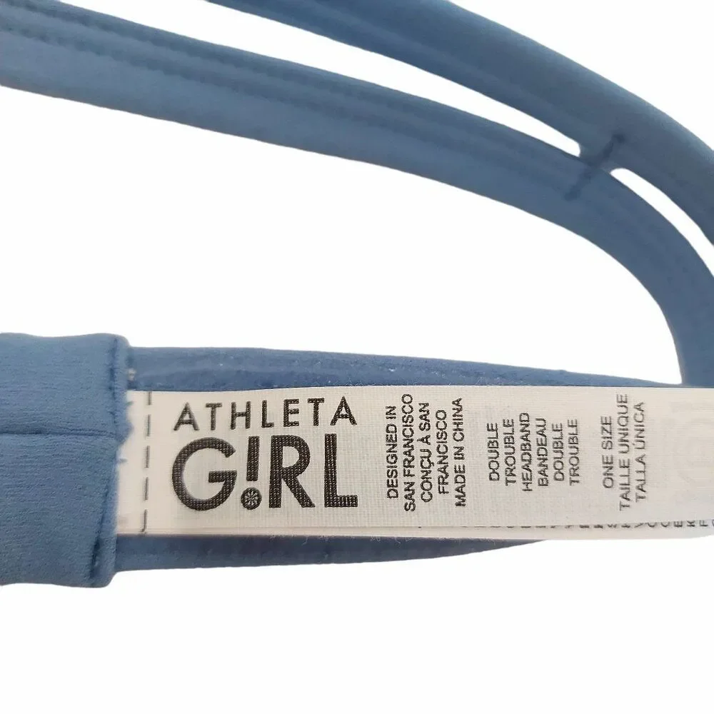 Athleta Girl Double Trouble Hair Headband One Size Blue Activewear